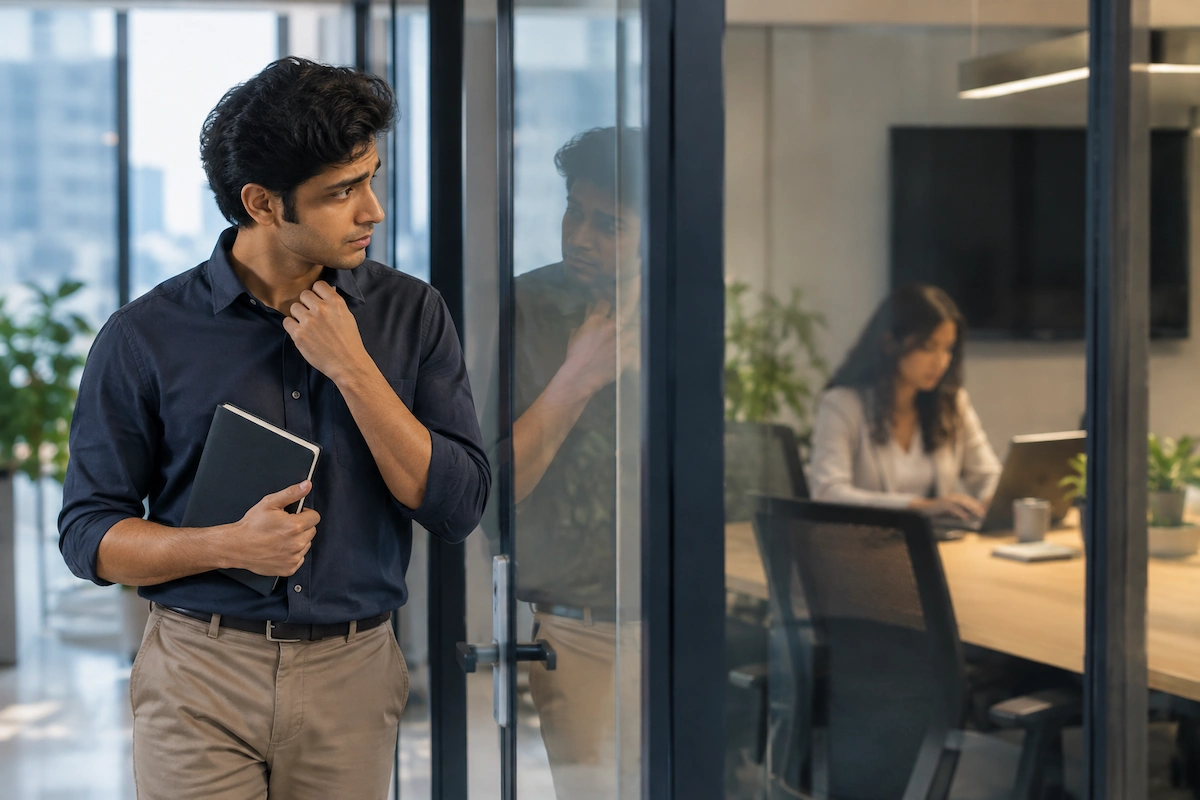 Employee with ADHD preparing to speak with a manager about disclosing ADHD at work